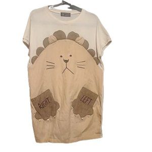 Rivet & Surge Lion Dress Brown One Piece Pockets Cute Kawaii Japan Japanese XL